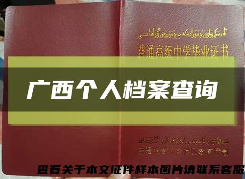 广西个人档案查询缩略图