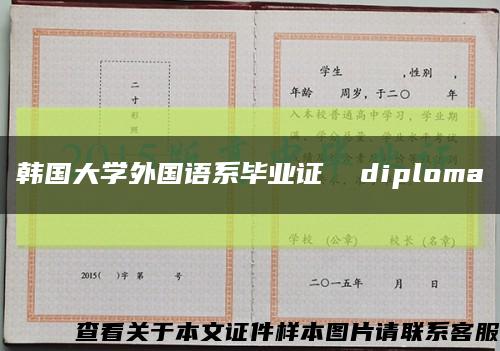 韩国大学外国语系毕业证  diploma缩略图