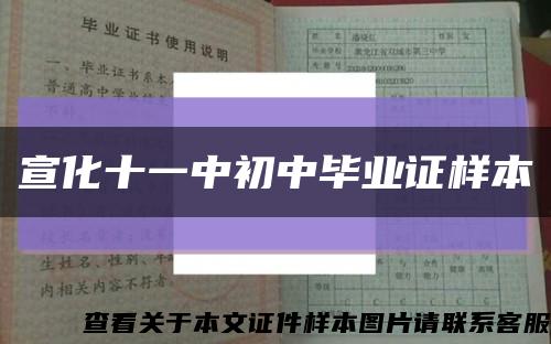 宣化十一中初中毕业证样本缩略图