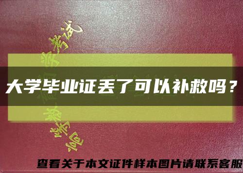 大学毕业证丢了可以补救吗？缩略图