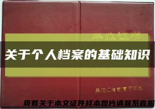关于个人档案的基础知识缩略图