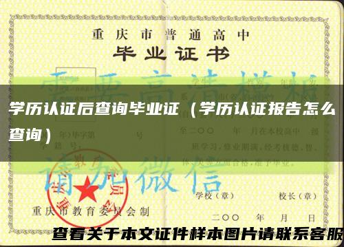 学历认证后查询毕业证（学历认证报告怎么查询）缩略图