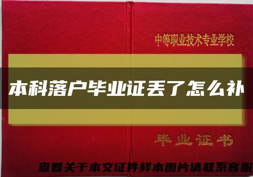 本科落户毕业证丢了怎么补缩略图
