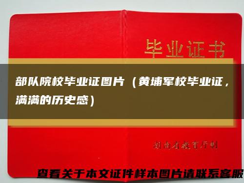 部队院校毕业证图片（黄埔军校毕业证，满满的历史感）缩略图