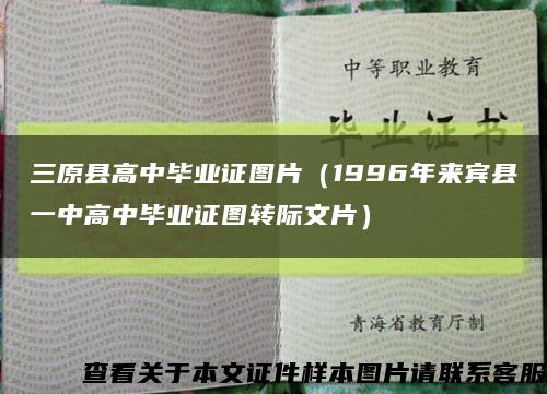 三原县高中毕业证图片（1996年来宾县一中高中毕业证图转际文片）缩略图