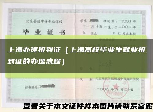 上海办理报到证（上海高校毕业生就业报到证的办理流程）缩略图