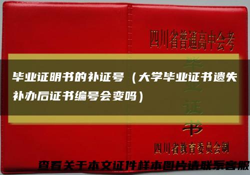 毕业证明书的补证号（大学毕业证书遗失补办后证书编号会变吗）缩略图