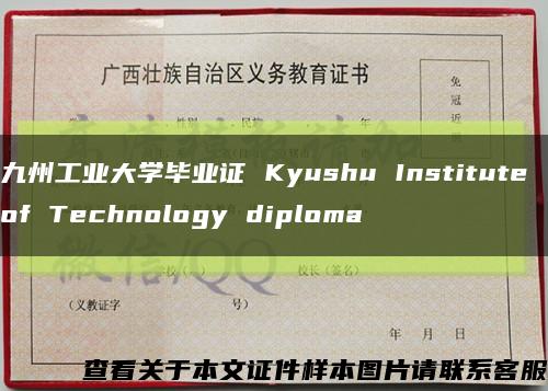 九州工业大学毕业证 Kyushu Institute of Technology diploma缩略图