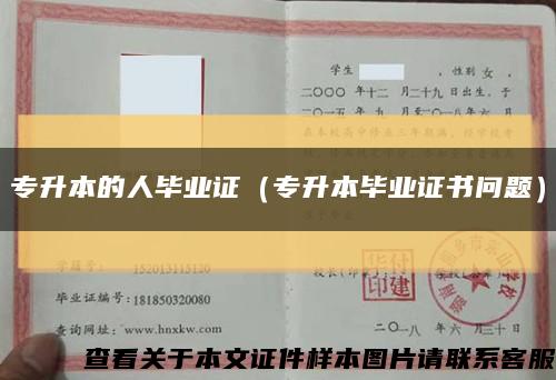 专升本的人毕业证（专升本毕业证书问题）缩略图