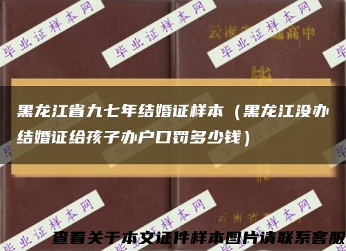 黑龙江省九七年结婚证样本（黑龙江没办结婚证给孩子办户口罚多少钱）缩略图