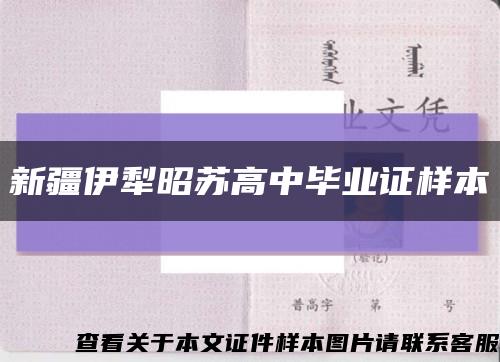 新疆伊犁昭苏高中毕业证样本缩略图