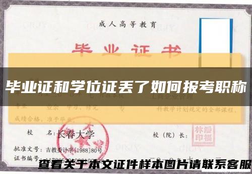 毕业证和学位证丢了如何报考职称缩略图