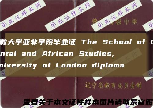 伦敦大学亚非学院毕业证 The School of Oriental and African Studies, University of London diploma缩略图