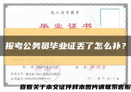 报考公务员毕业证丢了怎么补？缩略图