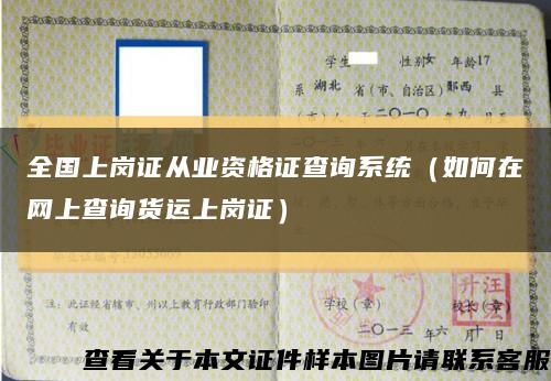 全国上岗证从业资格证查询系统（如何在网上查询货运上岗证）缩略图