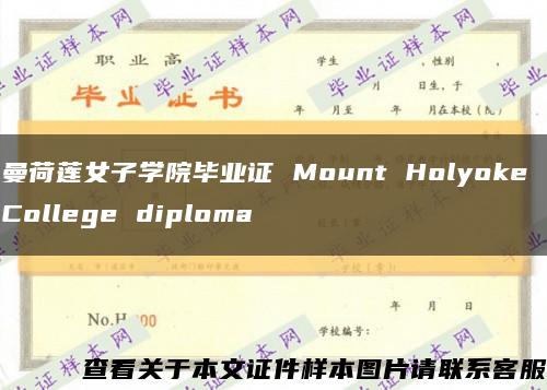曼荷莲女子学院毕业证 Mount Holyoke College diploma缩略图