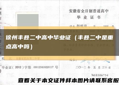 徐州丰县二中高中毕业证（丰县二中是重点高中吗）缩略图