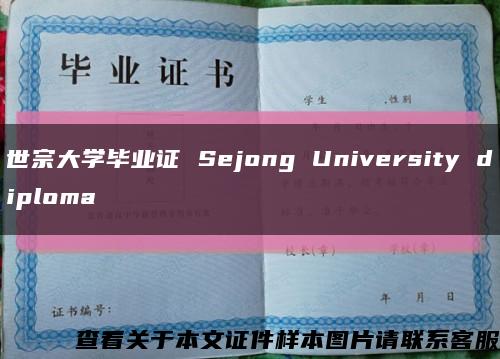世宗大学毕业证 Sejong University diploma缩略图