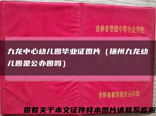 九龙中心幼儿园毕业证图片（扬州九龙幼儿园是公办园吗）缩略图