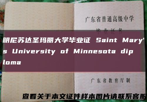 明尼苏达圣玛丽大学毕业证 Saint Mary's University of Minnesota diploma缩略图