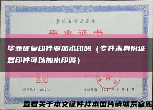 毕业证复印件要加水印吗（专升本身份证复印件可以加水印吗）缩略图