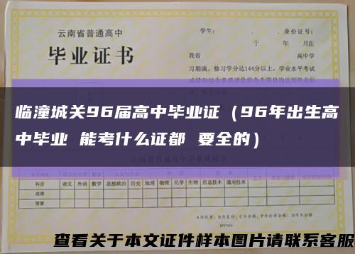 临潼城关96届高中毕业证（96年出生高中毕业 能考什么证都 要全的）缩略图