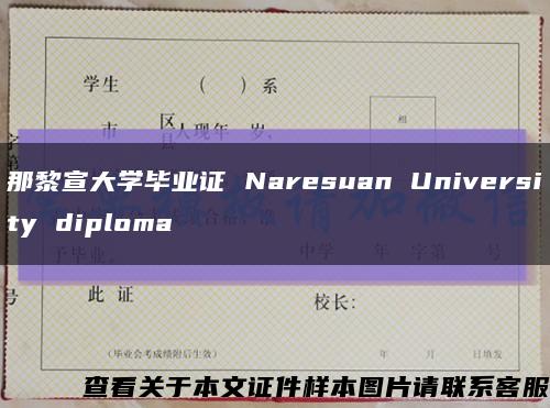那黎宣大学毕业证 Naresuan University diploma缩略图