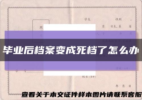 毕业后档案变成死档了怎么办缩略图