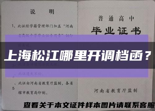 上海松江哪里开调档函？缩略图