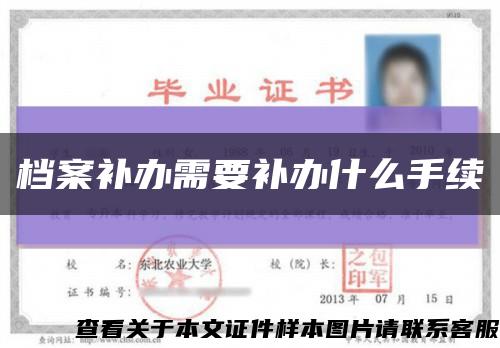 档案补办需要补办什么手续缩略图