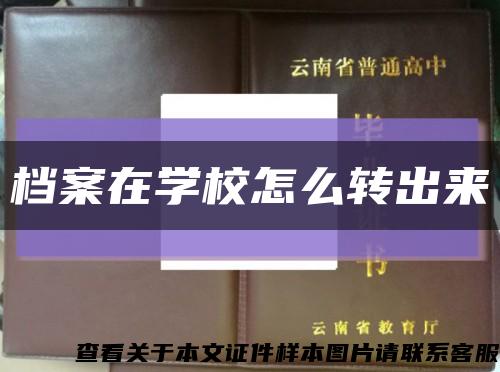 档案在学校怎么转出来缩略图