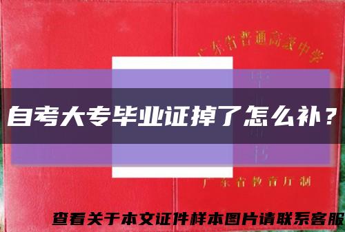 自考大专毕业证掉了怎么补？缩略图