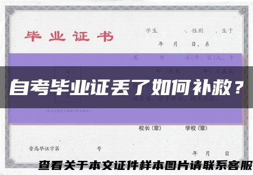 自考毕业证丢了如何补救？缩略图