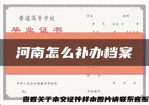 河南怎么补办档案缩略图