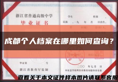 成都个人档案在哪里如何查询？缩略图