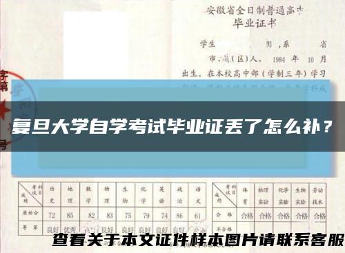 复旦大学自学考试毕业证丢了怎么补？缩略图