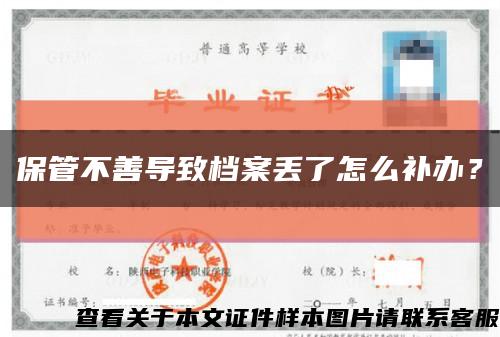 保管不善导致档案丢了怎么补办？缩略图