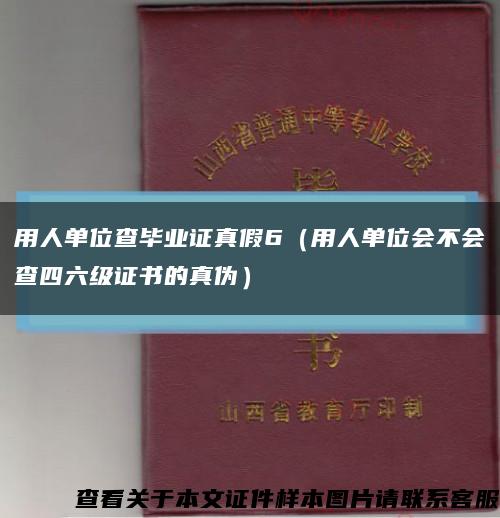 用人单位查毕业证真假6（用人单位会不会查四六级证书的真伪）缩略图