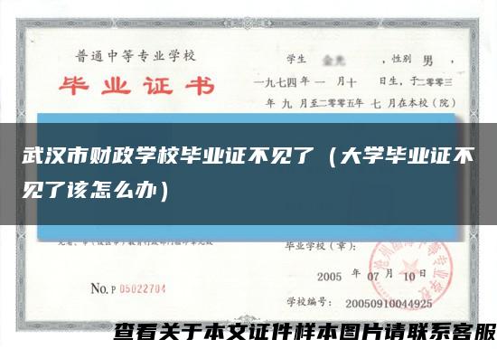 武汉市财政学校毕业证不见了（大学毕业证不见了该怎么办）缩略图
