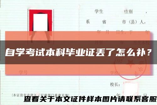自学考试本科毕业证丢了怎么补？缩略图
