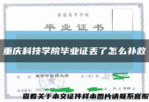 重庆科技学院毕业证丢了怎么补救缩略图