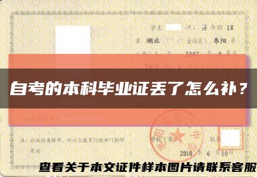 自考的本科毕业证丢了怎么补？缩略图