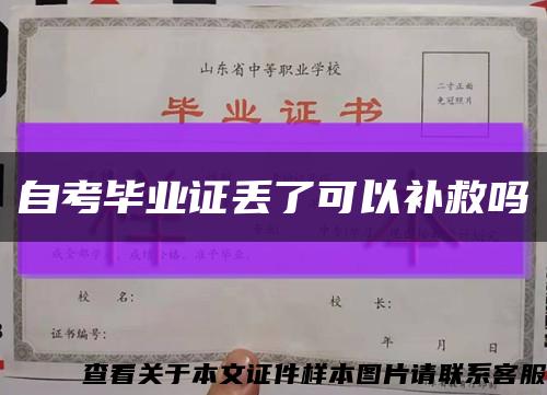 自考毕业证丢了可以补救吗缩略图