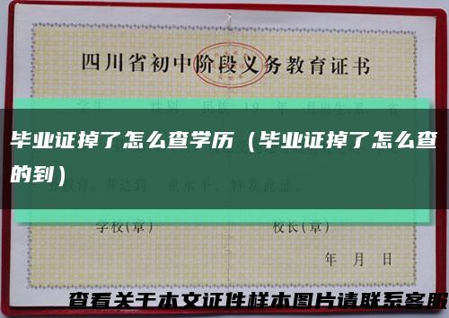 毕业证掉了怎么查学历（毕业证掉了怎么查的到）缩略图