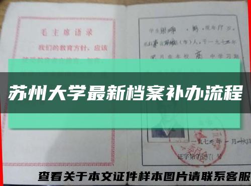 苏州大学最新档案补办流程缩略图