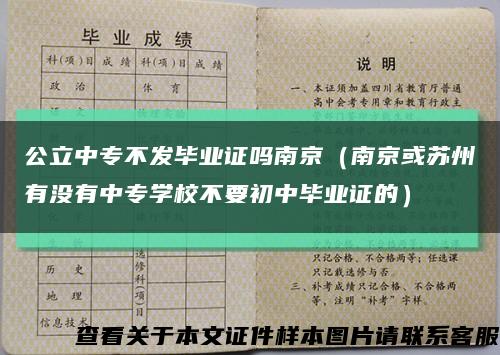 公立中专不发毕业证吗南京（南京或苏州有没有中专学校不要初中毕业证的）缩略图