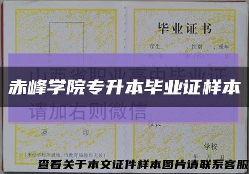 赤峰学院专升本毕业证样本缩略图