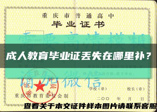 成人教育毕业证丢失在哪里补？缩略图