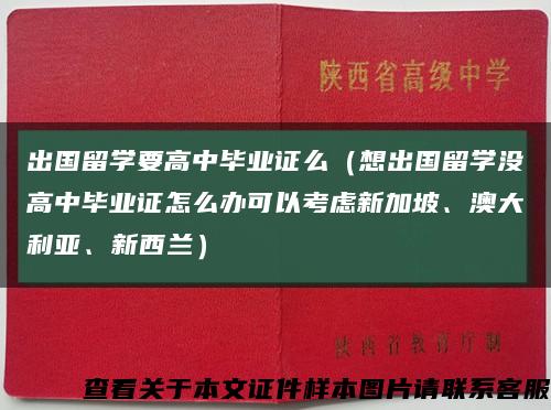 出国留学要高中毕业证么（想出国留学没高中毕业证怎么办可以考虑新加坡、澳大利亚、新西兰）缩略图