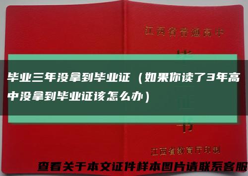 毕业三年没拿到毕业证（如果你读了3年高中没拿到毕业证该怎么办）缩略图